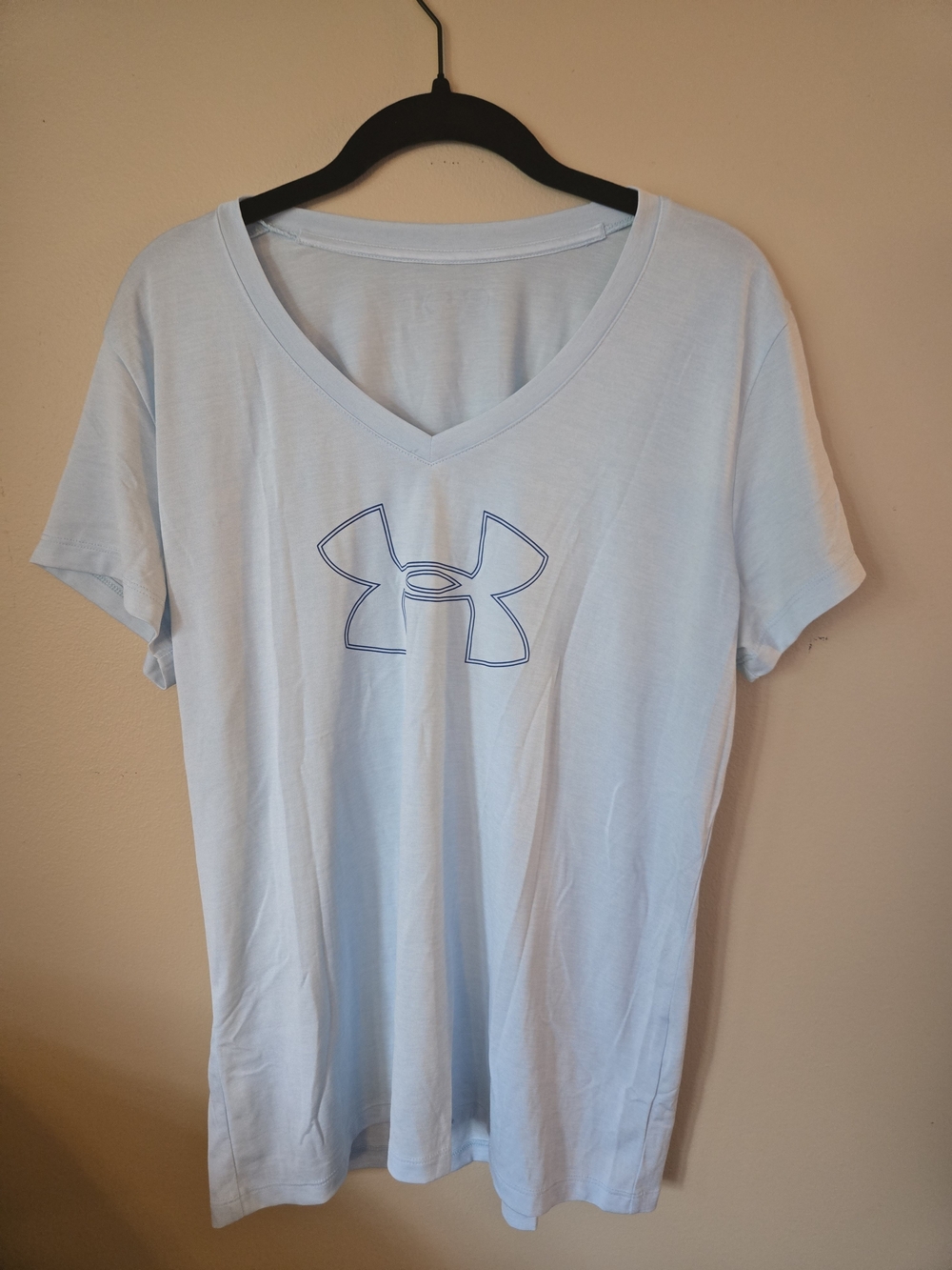 Under Armour Light Blue V-Neck Logo Tee for Women